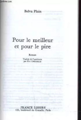 Couverture du produit · Pour le meilleur et pour le pire