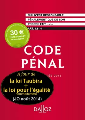 Couverture du produit · Code pénal 2015. Édition limitée - 112e éd.
