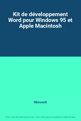 Couverture du produit · Kit de développement Word pour Windows 95 et Apple Macintosh