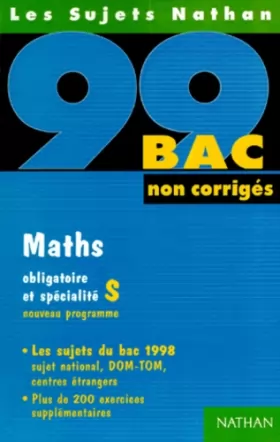 Couverture du produit · Bac 1999-2000 : Maths, sujets non corrigés