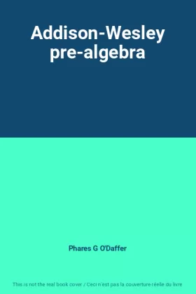 Couverture du produit · Addison-Wesley pre-algebra