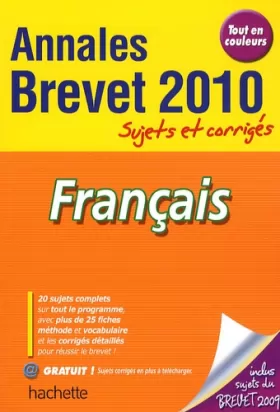 Couverture du produit · Français Brevet : Annales sujets et corrigés