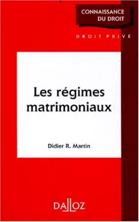 Couverture du produit · REGIMES MATRIMONIAUX 1E ED