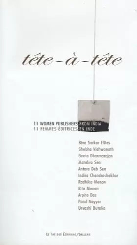 Couverture du produit · Tête à tête: 11 femmes éditrices en Inde, édition bilingue français-anglais