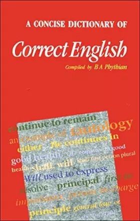 Couverture du produit · A Concise Dictionary of Correct English