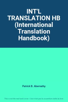 Couverture du produit · INT'L TRANSLATION HB (International Translation Handbook)