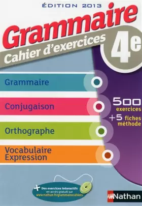 Couverture du produit · Grammaire 4e - Cahier d'exercices