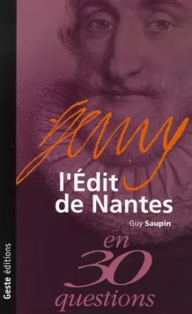 Couverture du produit · L'Edit de Nantes