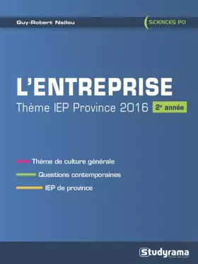 Couverture du produit · Entreprise : Thème IEP province 2016 (2e année)