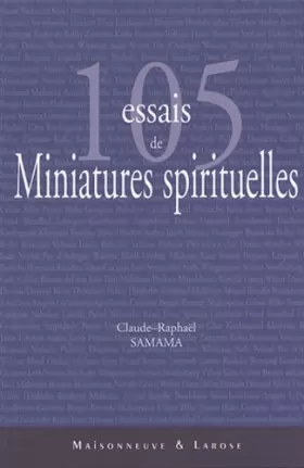 Couverture du produit · 105 essais de miniatures spirituelles