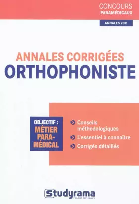 Couverture du produit · Annales corrigées orthophoniste