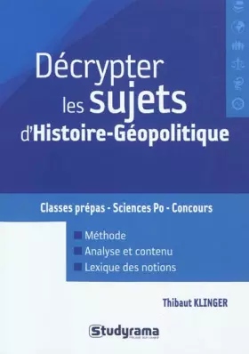 Couverture du produit · Décrypter les sujets d'histoire-géopolitique aux concours
