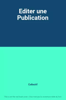Couverture du produit · Editer une Publication