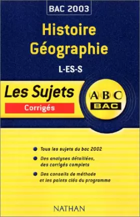 Couverture du produit · ABC Bac : Histoire-Géographie, Bac L, ES, S