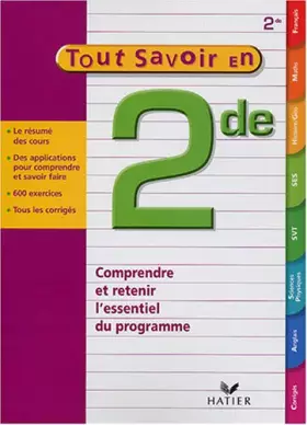Couverture du produit · Tout savoir en 2e