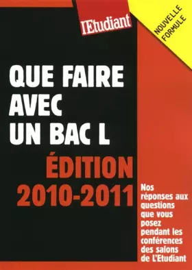Couverture du produit · Que faire avec un BAC L 2010-2011