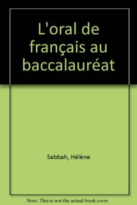 Couverture du produit · L'oral de français au baccalauréat