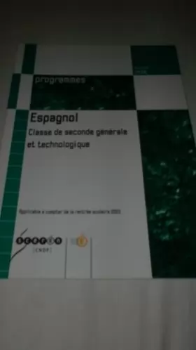 Couverture du produit · Espagnol (programmes) - classe de 2nde