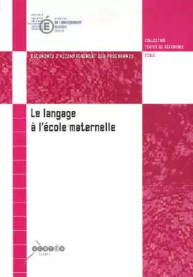 Couverture du produit · Le langage à l'école maternelle