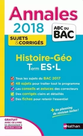 Couverture du produit · Annales ABC du Bac Histoire-Géographie Term L ES 2018