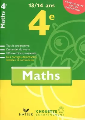 Couverture du produit · Chouette Entraînement : Maths, 4e - 13-14 ans