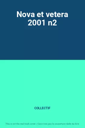 Couverture du produit · Nova et vetera 2001 n2