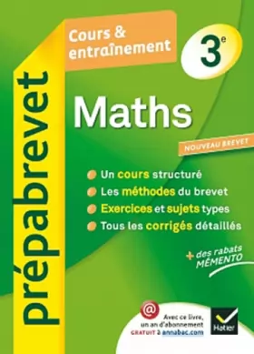 Couverture du produit · Maths 3e - Prépabrevet Cours & entraînement: Cours, méthodes et exercices brevet - Troisième
