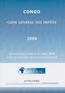 Couverture du produit · Congo - Code général des impôts 2008