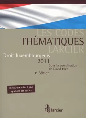 Couverture du produit · Droit luxembourgeois 2011