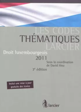 Couverture du produit · Droit luxembourgeois 2011