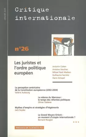 Couverture du produit · Critique internationale, N° 26 :
