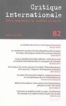 Couverture du produit · Critique internationale 82, janvier-mars 2019 - Varia