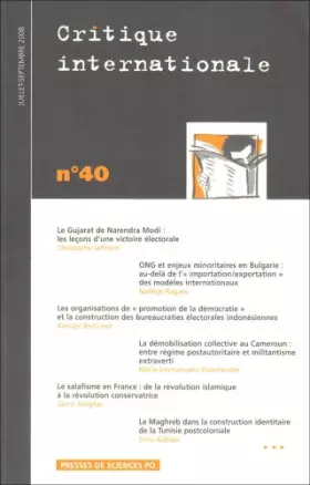 Couverture du produit · Critique Internationale 40 Juillet-Septembre 2008