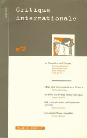 Couverture du produit · Critique internationale, numéro 2