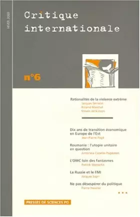 Couverture du produit · La critique internationale, numéro 6, hiver 2000