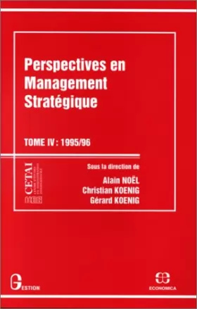 Couverture du produit · Perspectives en management stratégique, tome 4 : 1995-1996