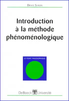 Couverture du produit · Introduction à la méthode phénoménologique
