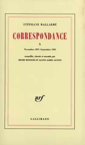 Couverture du produit · Correspondance (Tome 10-Novembre 1897 - Septembre 1898)