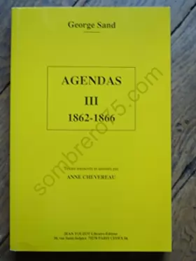 Couverture du produit · Agendas, tome 3 : 1862-1866