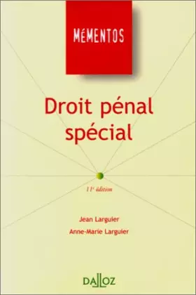 Couverture du produit · Droit pénal spécial. 11ème édition 2000