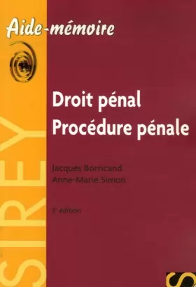 Couverture du produit · Droit pénal Procédure pénale : Edition 2006
