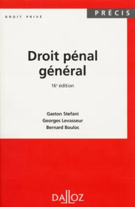 Couverture du produit · Droit pénal général, 16e édition