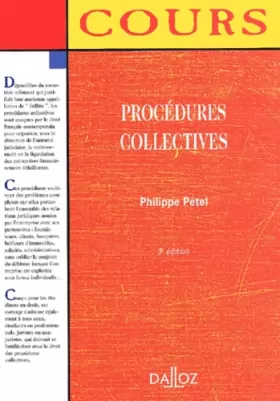 Couverture du produit · Procédures collectives, 3e édition (cours)