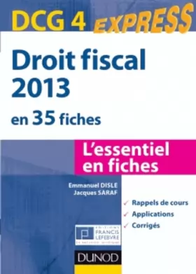 Couverture du produit · Droit fiscal - DCG 4 - 2013 - 5e éd. - en 35 fiches
