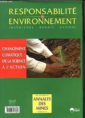 Couverture du produit · Responsabilité et environnement - Recheches débats actions - Changement climatique : de la sicence à l'action - Juillet 2007 N°