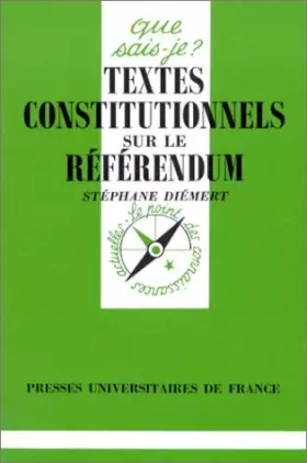 Couverture du produit · Textes constitutionnels sur le référendum