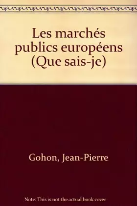 Couverture du produit · Les marchés publics européens