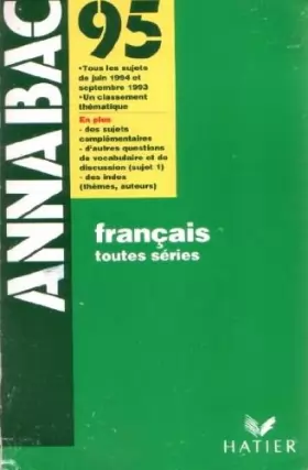 Couverture du produit · Français Bac toutes séries : Edition 1995