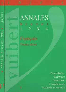 Couverture du produit · FRANCAIS BREVET. Sujets seuls, Edition 1994