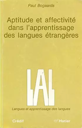 Couverture du produit · Aptitude et affectivité dans l'apprentissage des langues étrangères